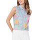 thumbnail image 4 of INSPIRE CHIC Blusa Floral sin Mangas para Mujer con Botones Abajo Camisa Casual de Verano Talla M Azul Claro, 4 of 5