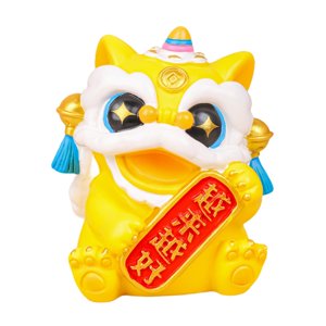 Bothyi - Colecciones De Figuras En Miniatura Decoración De Entrada Estatua De León Chino Pequeña Amarilla Inclinación Hacia La Derecha