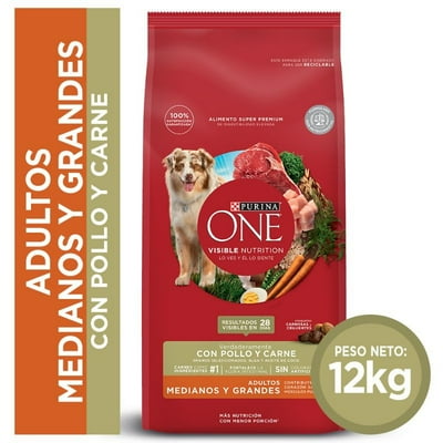 Alimento Seco Perro Adulto Raza Mediana/Grande Pollo Y Carne Bolsa 12 Kg Purina One