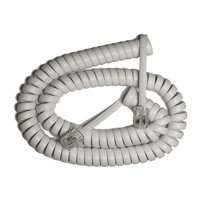 Cable De Teléfono Retráctil Blanco 3 Mts Macrotel