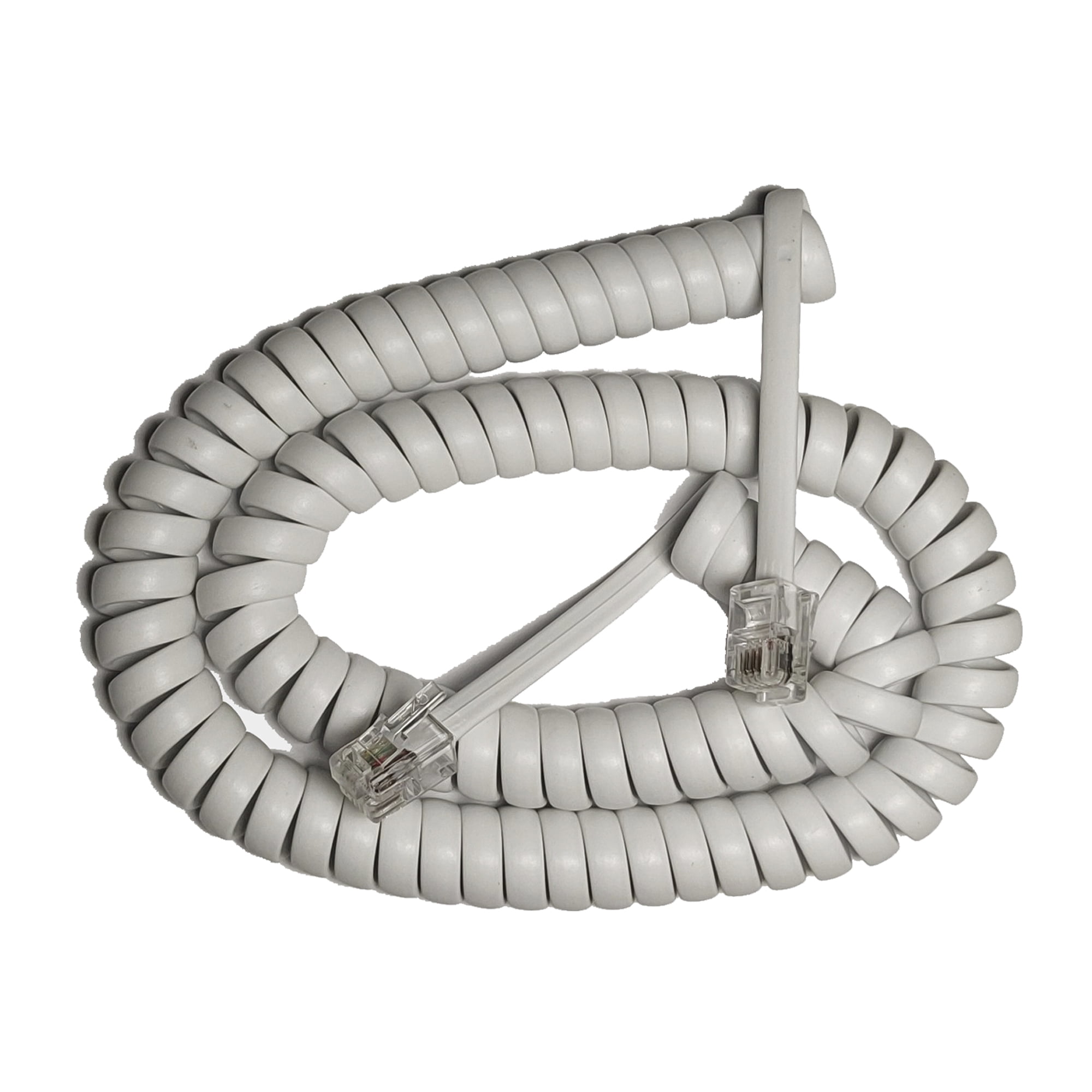 Cable De Teléfono Retráctil Blanco 3 Mts Macrotel