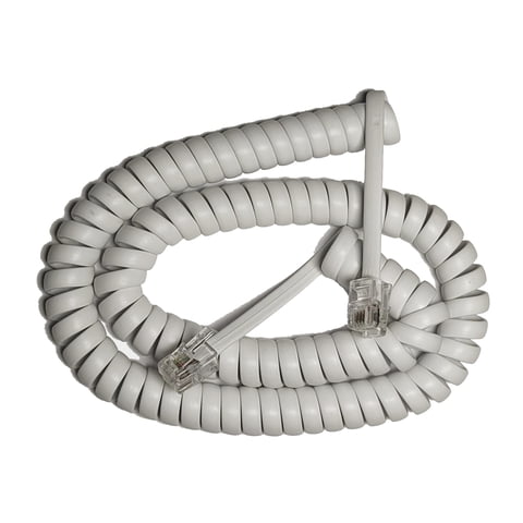 Cable De Teléfono Retráctil Blanco 3 Mts Macrotel