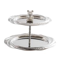 Magideal - Bandeja Para Servir En Capas De Cupcake Con Figuras De Oso Pequeños De La Mano De Obra De La Altura De La Pantalla De Joyería Para Año Nuevo Para Año 22 Cm 24 Cm