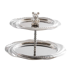 Magideal - Bandeja Para Servir En Capas De Cupcake Con Figuras De Oso Pequeños De La Mano De Obra De La Altura De La Pantalla De Joyería Para Año Nuevo Para Año 22 Cm 24 Cm