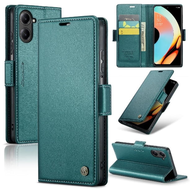 CaseMe tipo cartera Realme 10 Pro 5G con cierre magnético, RFID, tarjetero, soporte, carga inalámbrica