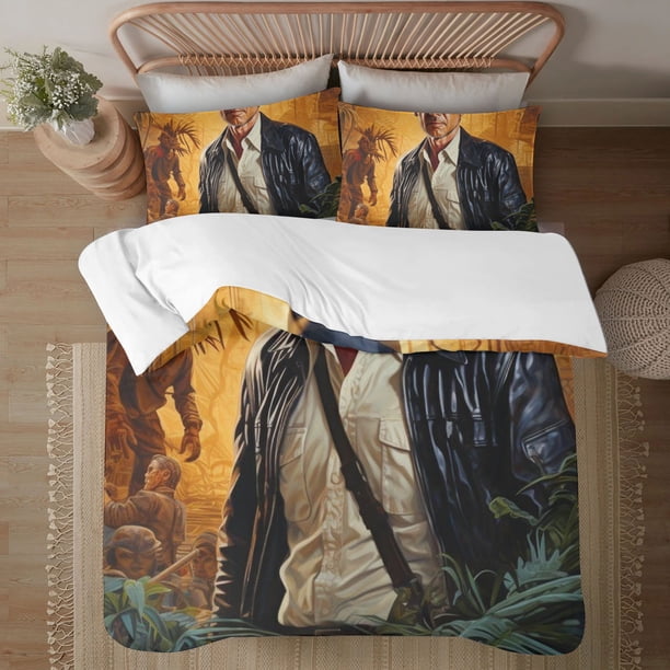 Indiana Jones 3-Piece Bedding Set For Kids Boys Girls Adult Cartoon Warm Cute Fashion Holiday Present Gift Bed Sheets