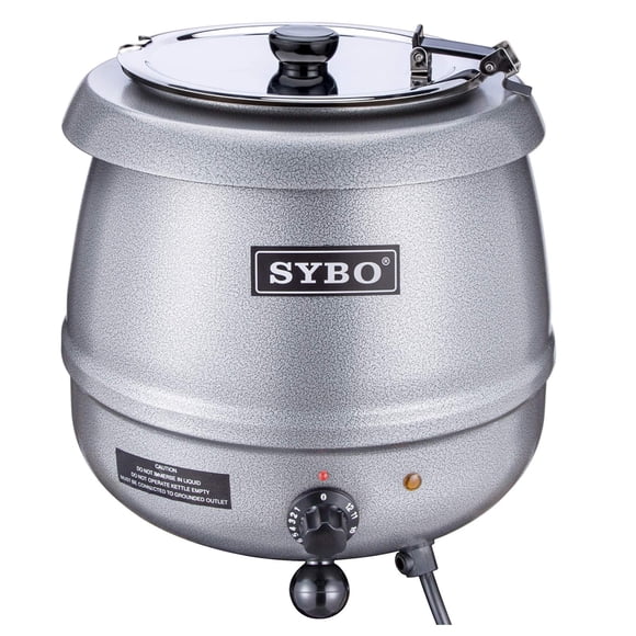 Hervidor de sopa SYBO SB-6000-2G de grado comercial, 10 litros, plateado