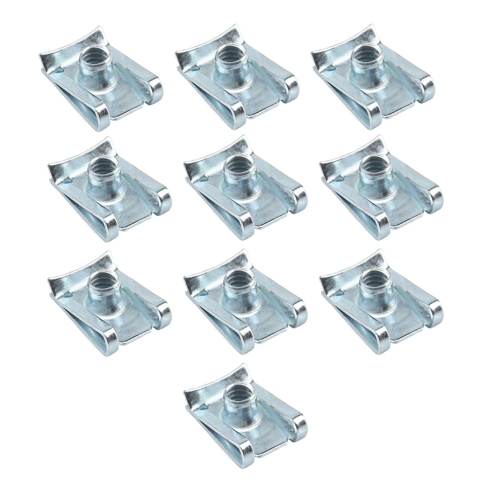 Ioensy - Juego De Surtido De Tuercas De Clip Tipo U M6 De 10 Piezas Para Motocicleta De Automóvil