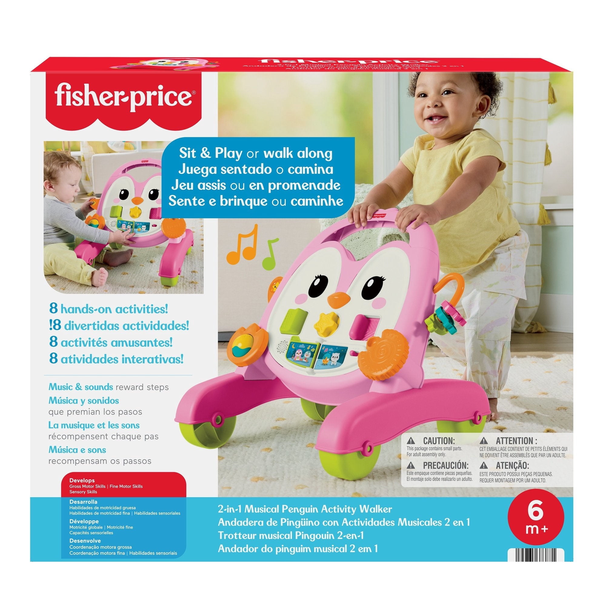 Andadera Musical Pingüino Rosa Fisher-Price Bebé