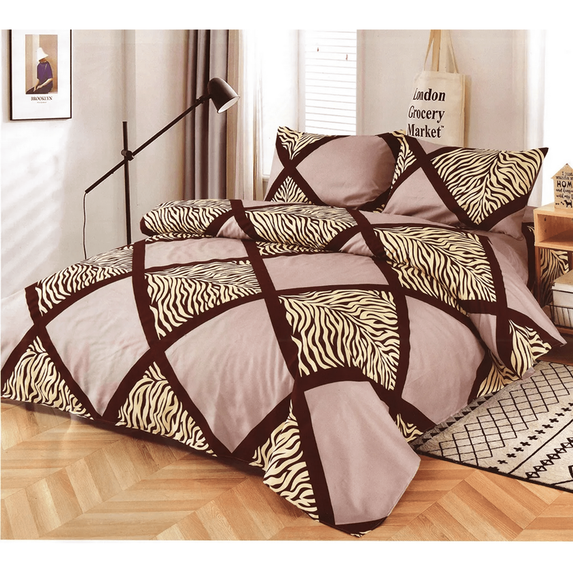 Genérico - Juego Sabana Estampado Algodon 1.5 Plaza Color 10