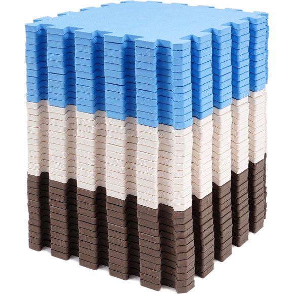 Baldosas de espuma Balance From Puzzle Play Mat, 36 unidades, azul/marrón/beige
