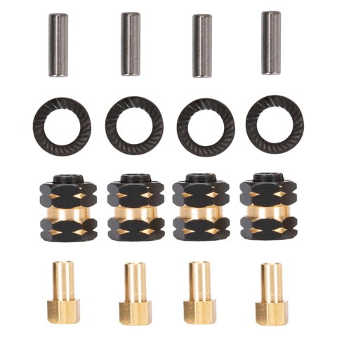 Magideal - 4X Adaptador Hexagonal De Rueda De Latón, De Transmisión Hexagonal, Acoplador Combinador, Ruedas De Aleación De Aluminio, Hexagonales Para