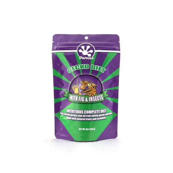 Mezcla de frutas Gecko Diet Pangea con higos e insectos con cresta, 240 ml