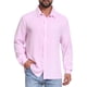thumbnail image 1 of INSPIRE CHIC Camisa de Hombre Seersucker a Rayas de Manga Larga con Botones Texturizados XL Rosa, 1 of 5