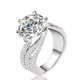 thumbnail image 1 of Anillos de Moissanita para Mujer 3Uds Corte Redondo Color D VVS1 Anillos de Diamante Moissanita de 6 Puntas Compromiso Aniversario Promesa Anillos de Boda para Mujer Regalos para Esposa con, 1 of 8