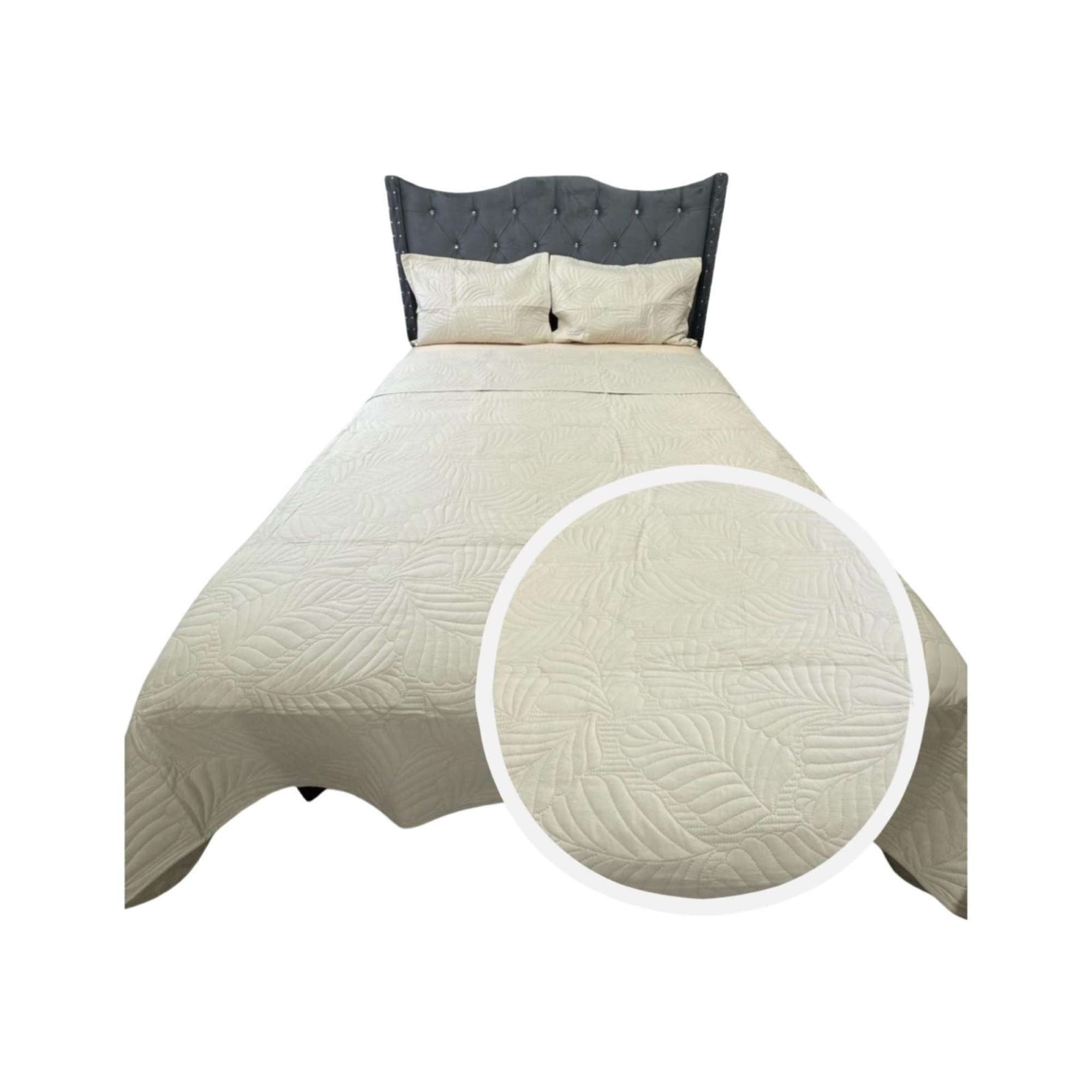Iiimussa - Cubrecama Quilt De Lujo Verano King Beige