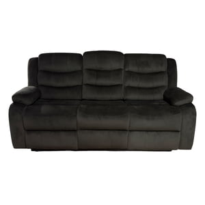 Casa Factory - Sofa Reclinable Relaxline 3 Cuerpos Chocolate Oscuro Posa Vaso Felpa