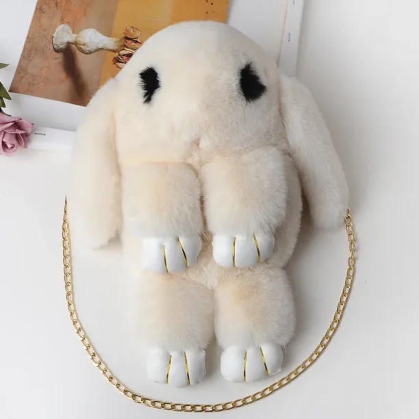 Cute Plush Rabbit Single Shoulder Bag Crossbody Bags Japanese Bunny Stuffed Rabbit Toy Children School Backpack Kids Gift Toys