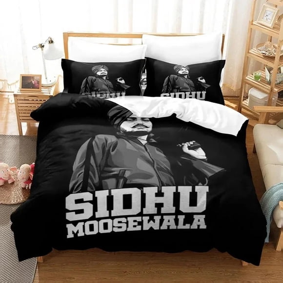 Sidhu Moose Wala Bedding Set Duvet Cover Bed Set Quilt Cover Pillowcase Comforter Size Boys Adult Bed Sheets