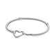 thumbnail image 1 of Pulsera Pandora Charm Cadena De Serpiente Con Cierre De Corazón Plata De Ley 7.9" Mujer, 1 of 7