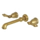 thumbnail image 1 of Grifo Kingston Brass KS7127AL de montaje en pared de 8 pulgadas, latón cepillado, 1 of 5