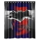 thumbnail image 1 of Cortina de ducha oscura con póster de Batman y Superman, con ganchos, tamaño 60 x 72 pulgadas, 1 of 3