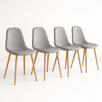 Klik Muebles - Pack De 4 Sillas Spoon Terciopelo - Gris