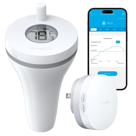 Termómetro para piscina GoveeLife WiFi, fácil de leer, impermeable