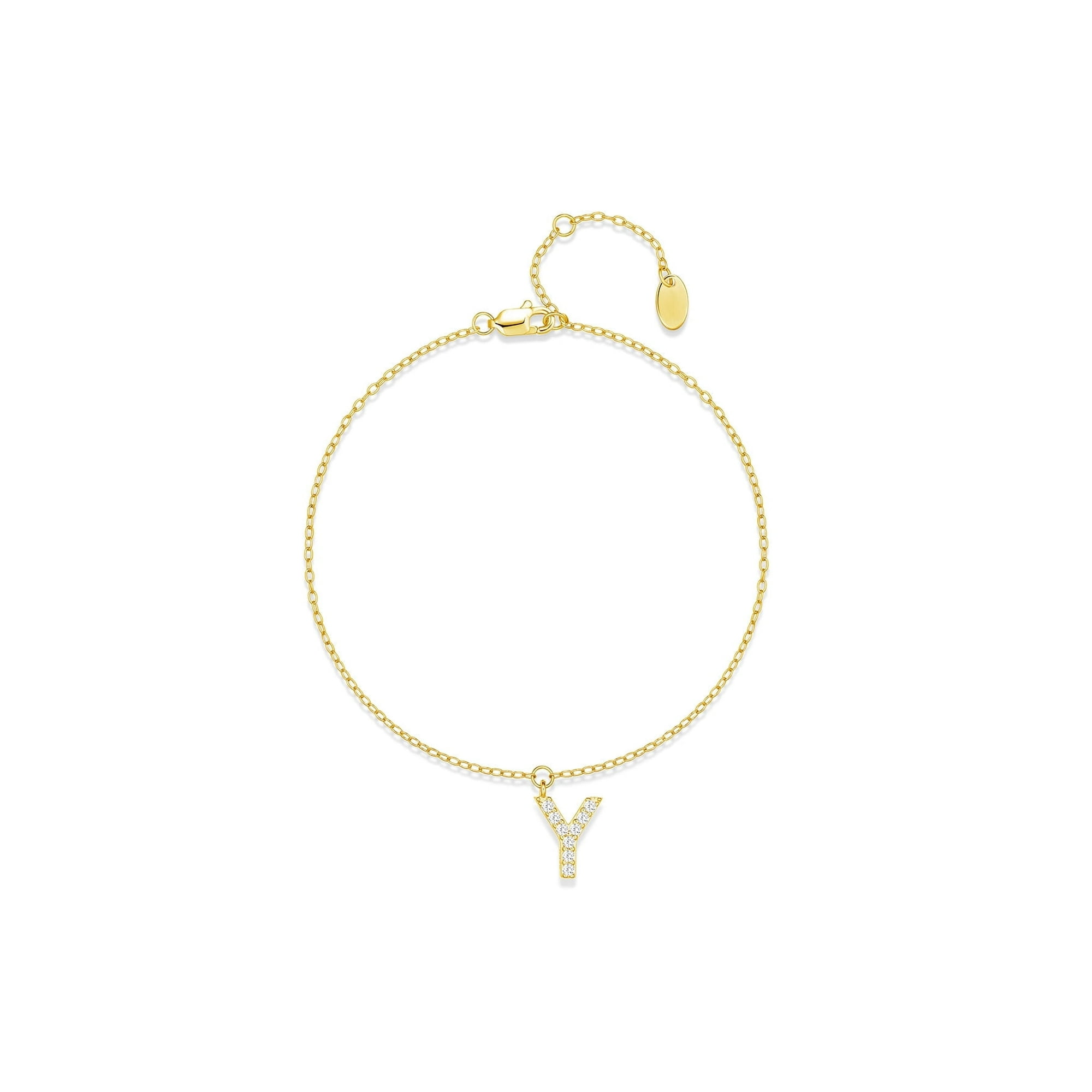 Pulsera Heshpaws S925 Sterling Silver Inicial A-z Plata