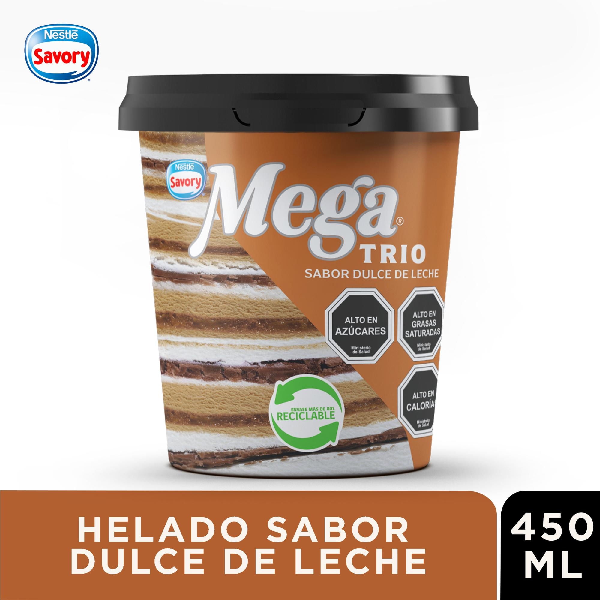 Helado Mega Trio Dulce De Leche Pote 450 ml Savory