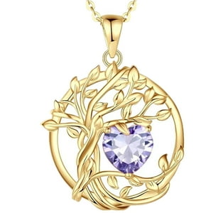 Collar Heshpaws Tree Of Life Birthstone Necklace