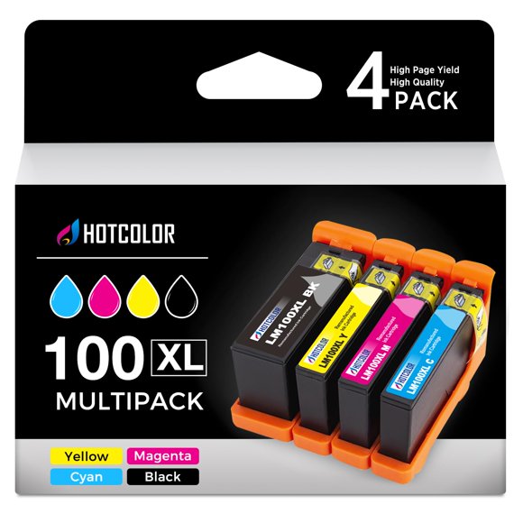 Cartuchos de tinta compatibles HOTCOLOR para Lexmark 100XL