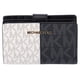 thumbnail image 1 of Billetera Michael Kors Womens Jet Set Travel Medium Bifold TwoTone Logo Snap Wallet Black Multi, 1 of 2