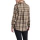 thumbnail image 3 of Blusa de Cuadros para Mujeres Casual con Cuello de Solapa Botón Manga Larga Camisa Marrón L, 3 of 6