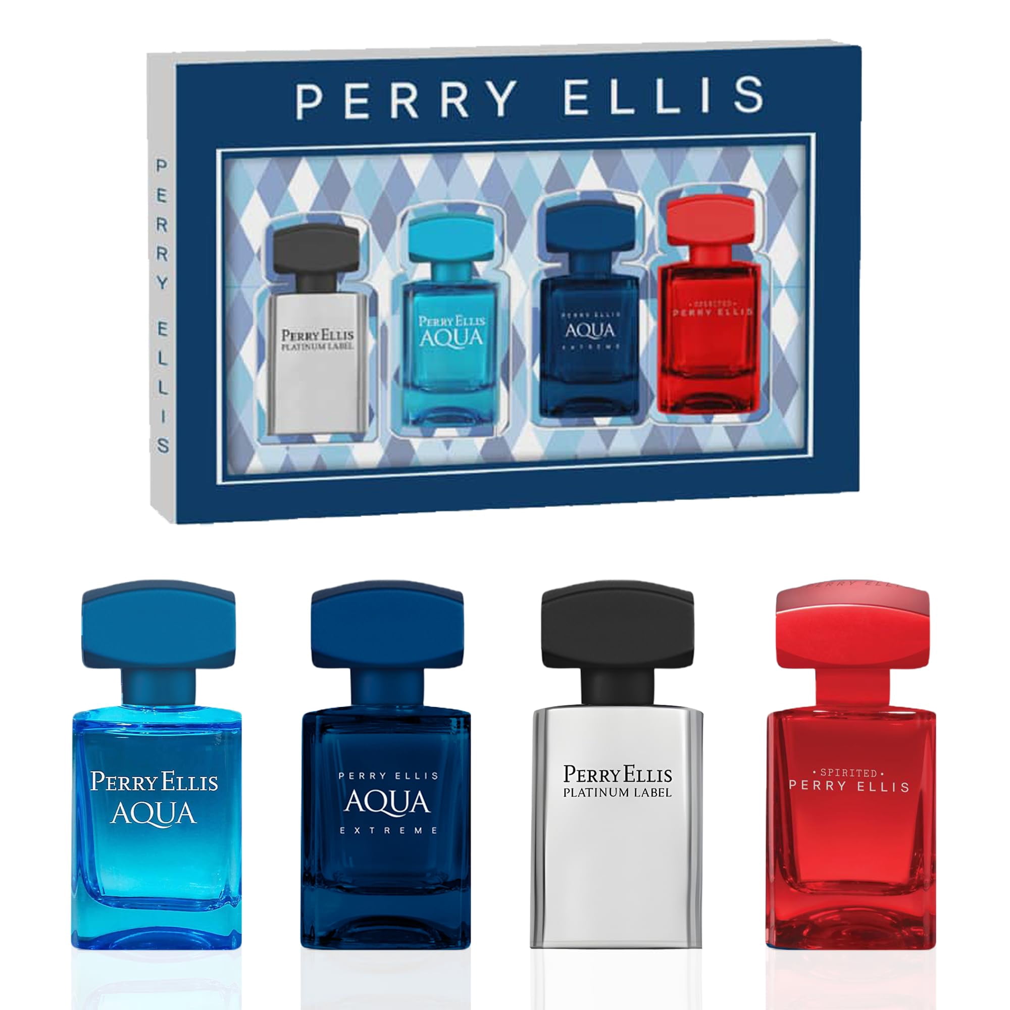 Set De Minicolonia Perfume Perry Ellis De 4 Piezas Para Hombre, 7 Ml