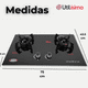 thumbnail image 3 of Cocina Encimera A Gas Licuado 2 Platos Vidrio Templado Premium, 3 of 9