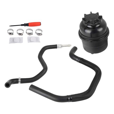 Magideal - Conjunto De Línea De Manguera Y Depósito De Líquido De Dirección Asistida Duradero 32411094306 Negro Reemplaza Para E38 E39 Piezas De Reparación De Estilo B