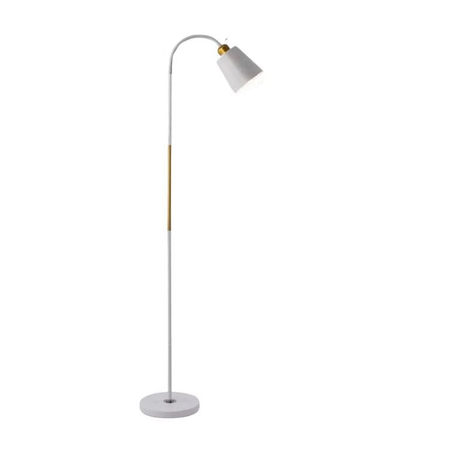 Crusec - Lámpara De Pie Estilo Nórdico Para Lectura Sala De Estar - Blanca