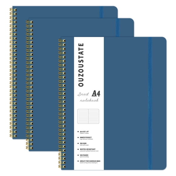 Cuaderno Ouzoustate A4 22 cm Rayado Azul Tapa Dura