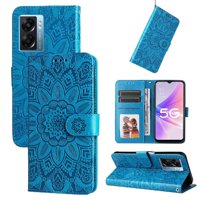 Funda Tipo Cartera Foxdock Para Oneplus Nord N20 Se 4G , Diseño Girasol En Relieve, Cuero Pu, Cierre Magnético, Soporte Y Tarjetero