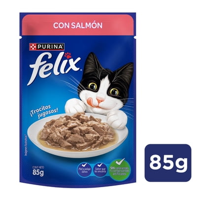 Alimento Húmedo Gato Adulto Sabor Salmón Pouch 85 G Felix