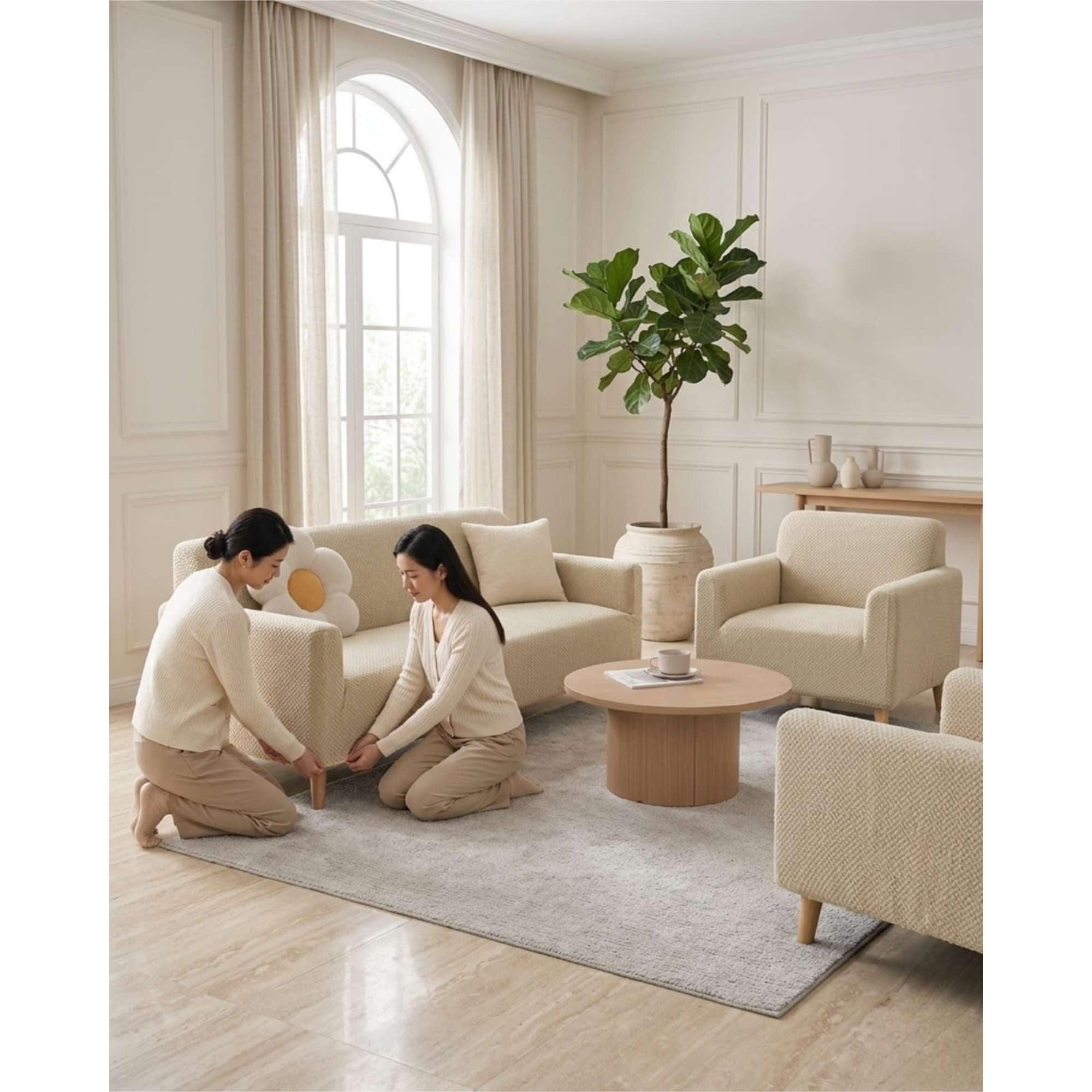 Myl Todo Hogar - Juego De Cubre Sillón 3+1+1 Texturizado Premium - Ajuste Perfecto