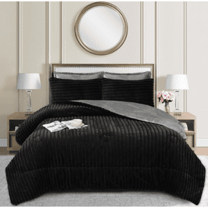 Todostore - Cobertor Con Chiporro Lineal 2 Plazas Color Negro