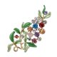 thumbnail image 3 of Elegante Mujer Rhinestone Cristal Verde Esmalte Hojas Hoja Broche Pin Joyería, 3 of 5