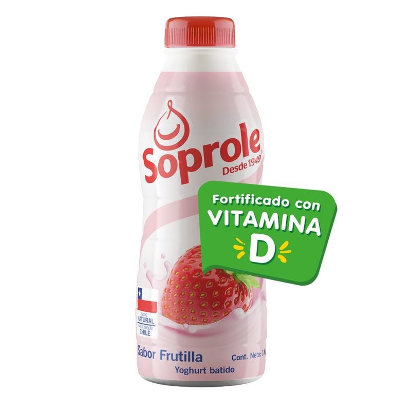 Yoghurt Batido Frutilla Botella 1000 ml Soprole