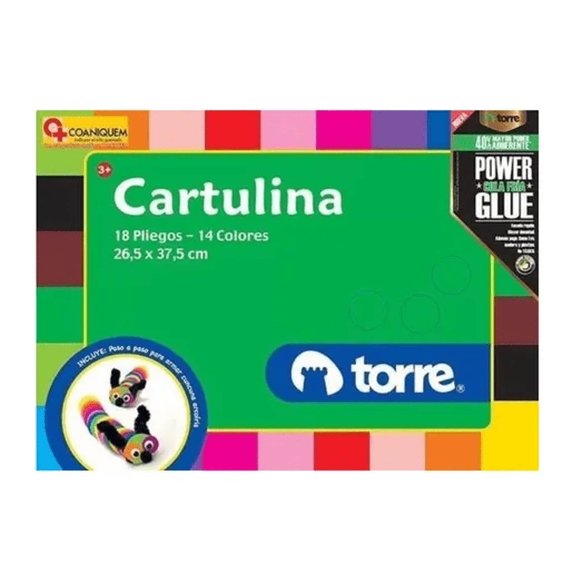 Genérico - Carpeta Papel Cartulina 18 Hojas 14 Colores