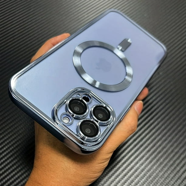For Magnetic Wireless Charging Plating Clear Case For IPhone 11 12 13 14 Pro Max Shockproof Cover