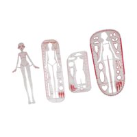 Bothyi - Juego De 4 Plantillas De Dibujo De Moda Y Reglas Para Diseñadores De Dibujo Y Sastrería.