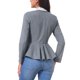 thumbnail image 3 of INSPIRE CHIC Chaqueta Vintage para Mujer Cuello Redondo Espiguilla Manga Larga Abotonada Dobladillo con Volantes Chaquetas Casual de Negocios L Negro Gris, 3 of 6