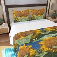 Milsleep - Juego De Funda Nórdica De Tres Piezas Sunflower